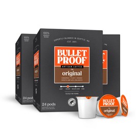 Bulletproof Original Medium Roast Single-Serve Pods, 72 Count, 100% Arabica Beans, Clean Coffee Tested for Toxins