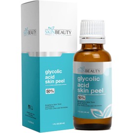 Ácido glicólico 50% piel química pelar – sin pulir – Alpha Hydroxy (AHA) para acné, piel grasosa, arrugas, puntos negros, poros grandes, piel nula, Clear Liquid, 1oz/30ml