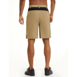 MAGCOMSEN Men's Work Shorts Cargo Outdoor Hiking Walking Elastic Waist Quick Dry with Zip Pockets Khaki, 36