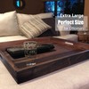 MAGIGO 22 x 22 Inches Large Square Black Walnut Wood