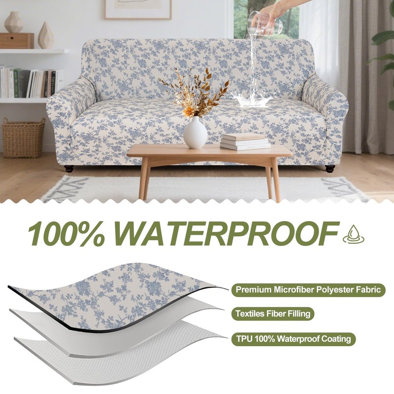 ALIECOM 100% Waterproof Loveseat Covers for 2 Cushion Couch Pet