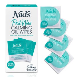 Nad's Post Wax Calming Oil Wipes Refill Pack - 20 Wipes, After Wax Remover