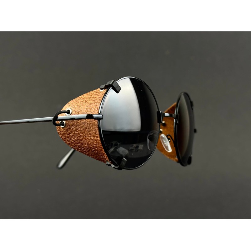 Removable side shields for sunglasses, Leather side shields for protect