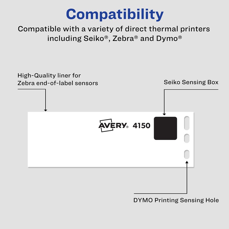 Avery Direct Thermal Address Labels, 1-1/8" x 3-1/2", White, Comparable