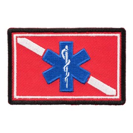 Rescue Diver Medic Patch, Scuba Diver Flag Patches