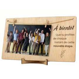 CONTRAXT Cadre Photo with Pinces en Bois. Cadeau Original Carte d'Adieu Dire Adieu à un Ami Collègue qui Part Cadre à Suspendre with Pinces 10 x 15 Bois (Adieu)