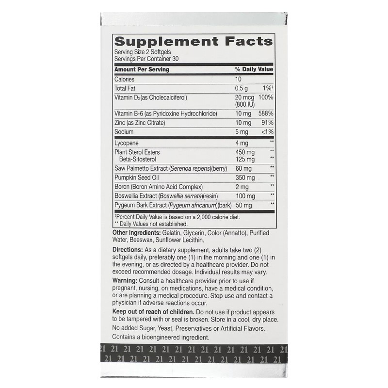 Prostate Health with Beta-Sitosterol, 60 Softgels