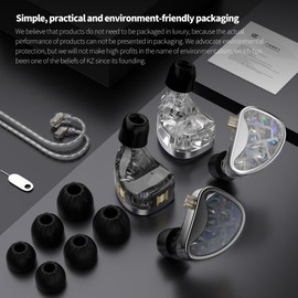 KZ AS24 12BA Hybrid Drivers in-Ear Monitors HiFi Earphone Wired,Tunable Sound IEM Headphones Ergonomic Design Memory Foam with Removable Cable for Audiophile Musician (Black, Tuning Version with Mic)