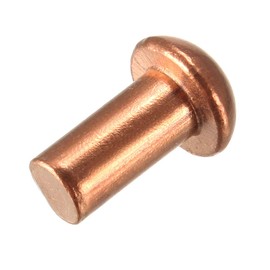 sourcing map 50 Pcs 13/64" x 25/64" Round Head Copper Solid Rivets Fasteners