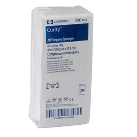 COVIDIEN Covidien 9134 Curity Non-Woven All-Purpose Sponge, Non-Sterile, 4" x 4", 3-ply (Pack of 200)