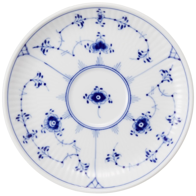 Royal Copenhagen 1016756 Blue Fluted Plain Cup & Saucer, 8.5