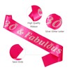 30th Birthday Sash, 30 and Fabulous Sash, Hot Pink Satin