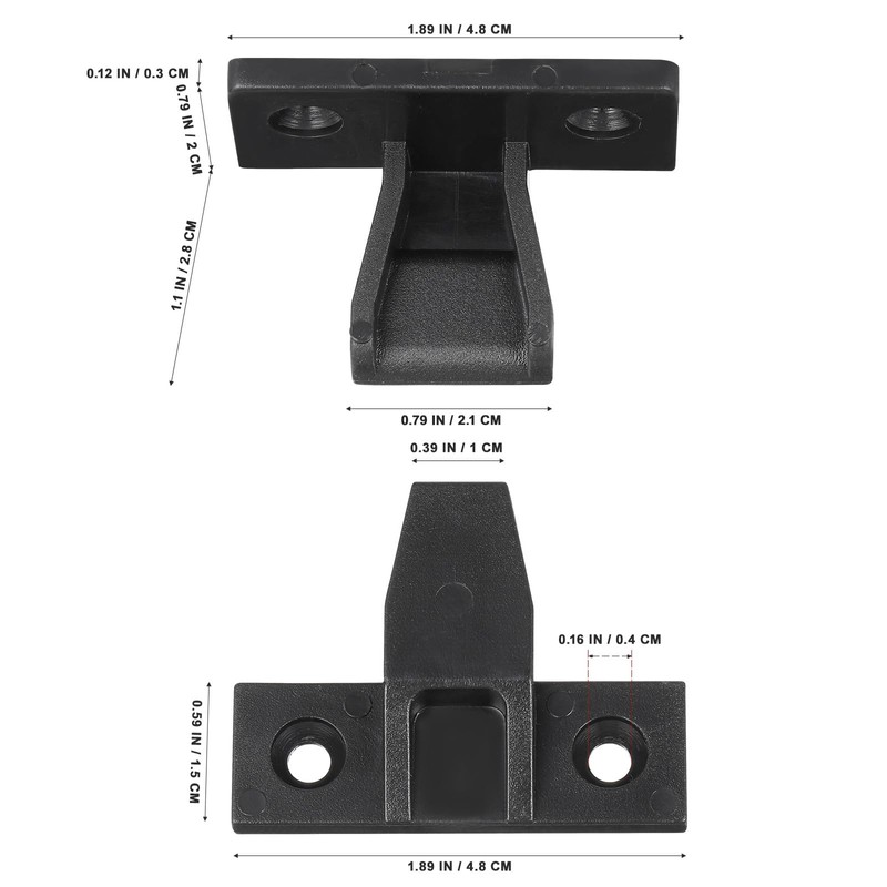 jojofuny 10Pcs Adjustable Cabinet Panel Connector, Black Nylon Push-On Fitting