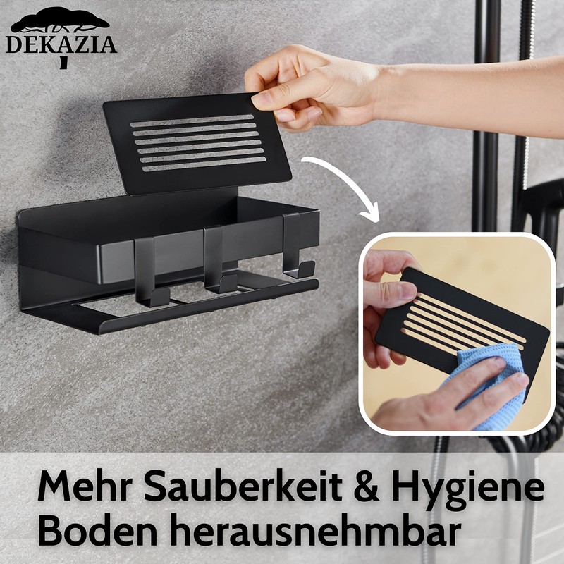 DEKAZIA® Shower Shelf No Drilling Black Shower Shelf No Drilling