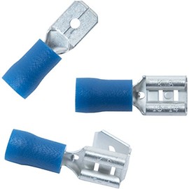 Connex COXT190530 Flat Plug Connectors, Blue/Silver, Set of 15 Piece