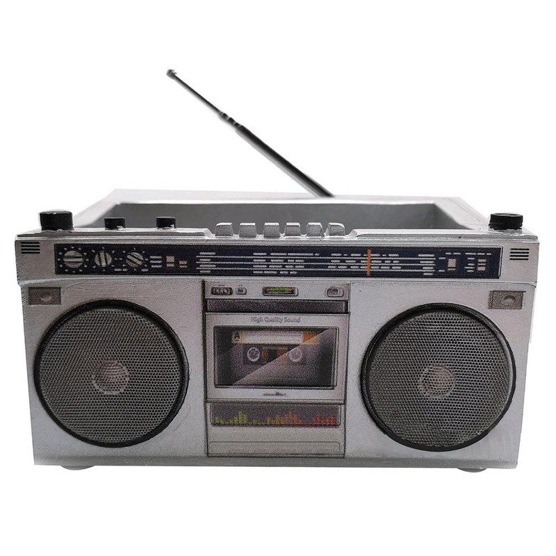 Retro Radio Flowerpot Resin Planter Decorative Vase for Home Office