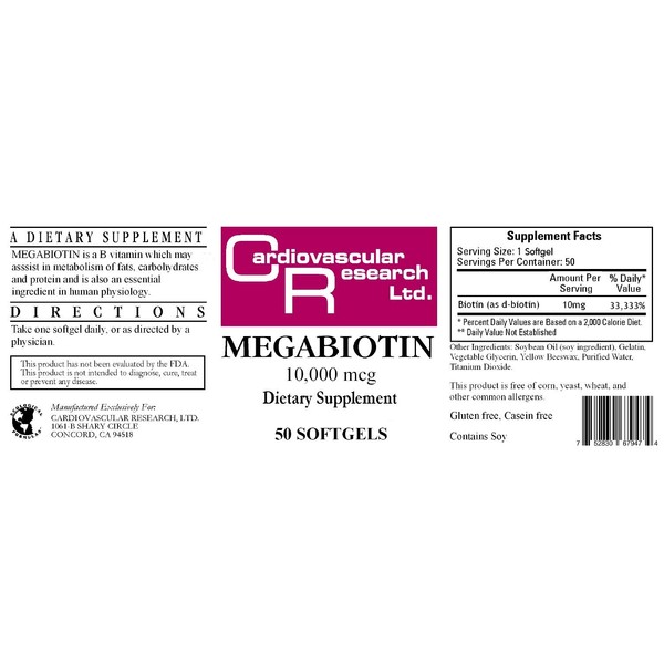 Ecological Formulas - Megabiotin 10,000 mcg 50 caps