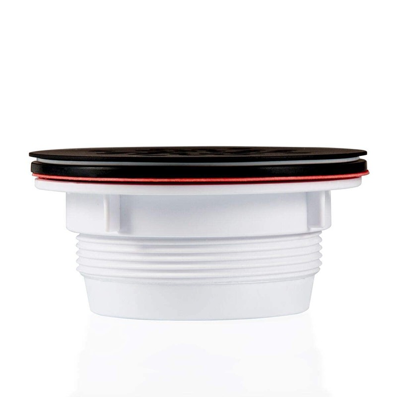 Shower Base Drain and 4-1/4 Matte Black Drain Cover with