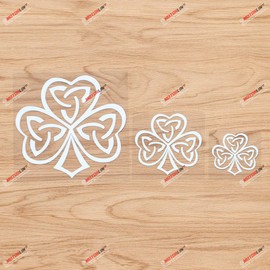 Irish Ireland Shamrock Celtic Knot Vinyl Decal Sticker - 3 Pack Green, 2 Inches, 3 Inches, 5 Inches - Style A for No Background for Car Boat Laptop Cup Phone