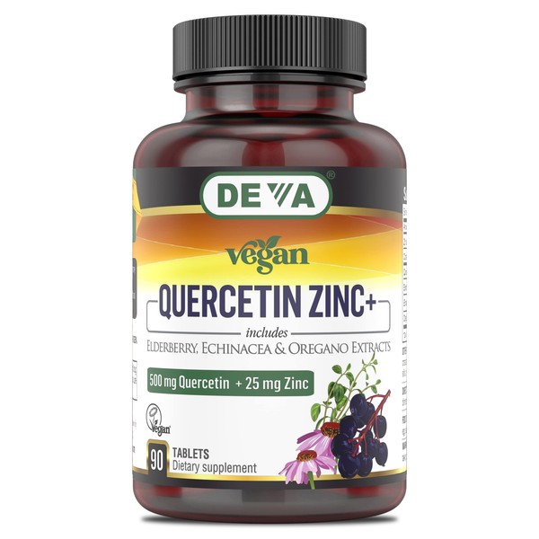 Vegan Quercetin 500 mg w/Zinc & Elderberry Deva Vegan 90 Tabs