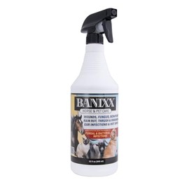 BANIX Horse and Pet Care Spray, Skin Support for Horses, Dogs, and Cats, Alcohol-Free, Non-Staining, No Odor, Made in USA, All-Weather Grooming Formula, 32 oz