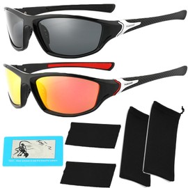 JISRKP 2 Pcs Sports Sunglasses, Wrap Around Sunglasses, Running Glasses, Cycling Sun-glasses for Men Women, Ultralight Wrap Around Glasses Rope Strap UV400 Protection