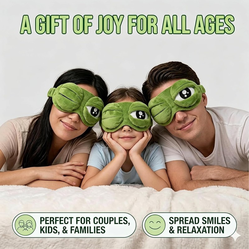 3D Cute Frog Sleep Eye Mask, Funny Cute Frog Eye