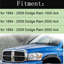 BST BSSP Adjustable 1-6" Lift Front Upper Lower Control Arms Compatible with 1994-2009 Dodge Ram 1500 2500 3500 4x4 Tubular HD Suspension Control Arm Kit