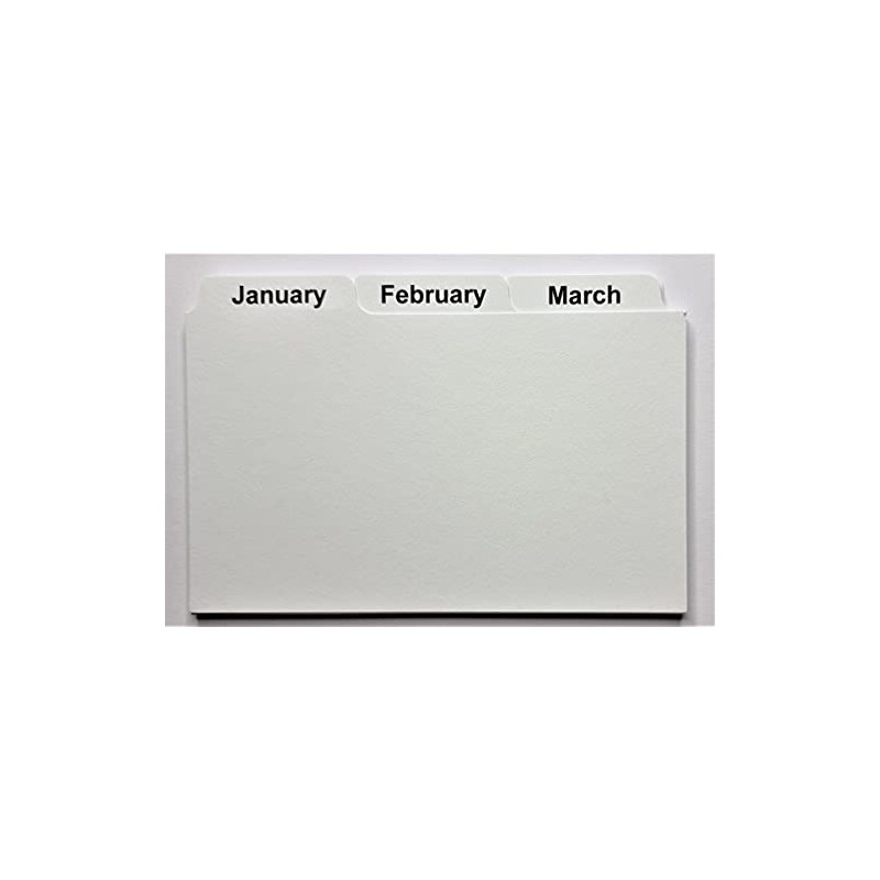 January-December Monthly Jan-Dec Index Cards 8x5 6x4 5x3 January to