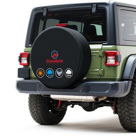 Comnova Spare Tire Cover - 600D Tough Tire Wheel Protector for Car, SUV, Truck, Travel Trailer, Motorhome, Camper, PU Oxford Waterproof Sun Rain Snow Protector Cover, Fits Tire Diameters 22-24 Inch