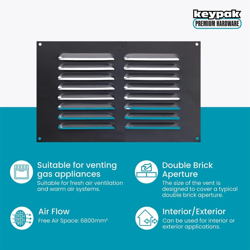 Map Metal Louvre Air Vent Cover for Openings 9 x