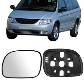 Driver Side Mirror Replacement Glass for Dodge Caravan 2001-2007,for Chrysler Town and Country 2001-2007,for Chrysler Voyager 1996-2000 Backing Plate Power Heated Left Side View Mirror Glass