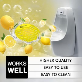 Urinal Screen Deodorizer,20 Pack Urinal Cakes Deodorizer Anti-Splash Bulk Fresh Urinal Mats Screens for Toilet Bathroom Restauran Office School Stadiums Mall Hotel(Yellow Lemon)