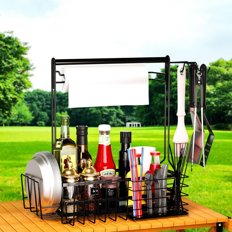 BBQ Caddy, Grill Caddy for Outdoor Grilling with Paper Towel