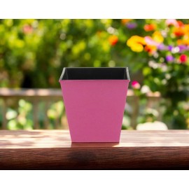 HomeRoots 5" Hot Pink Recycled Plastic Indoor Outdoor Square Pot Planter