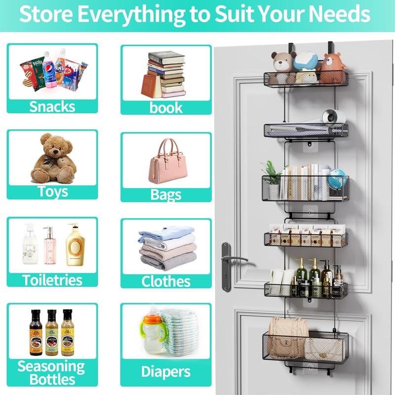 HapiRm Over Door Organizer Storage - Separable Door Organizer Hanging