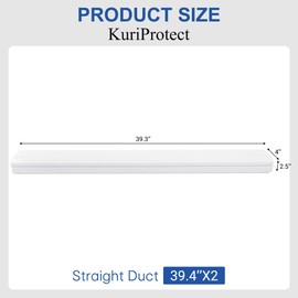 KuriProtect 4” Line Set Cover Parts for Ductless Mini Split -White (Straight Duct-2PCS)