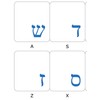 Hebrew Keyboard Stickers Transparent Blue Lettering for All PC Desktop