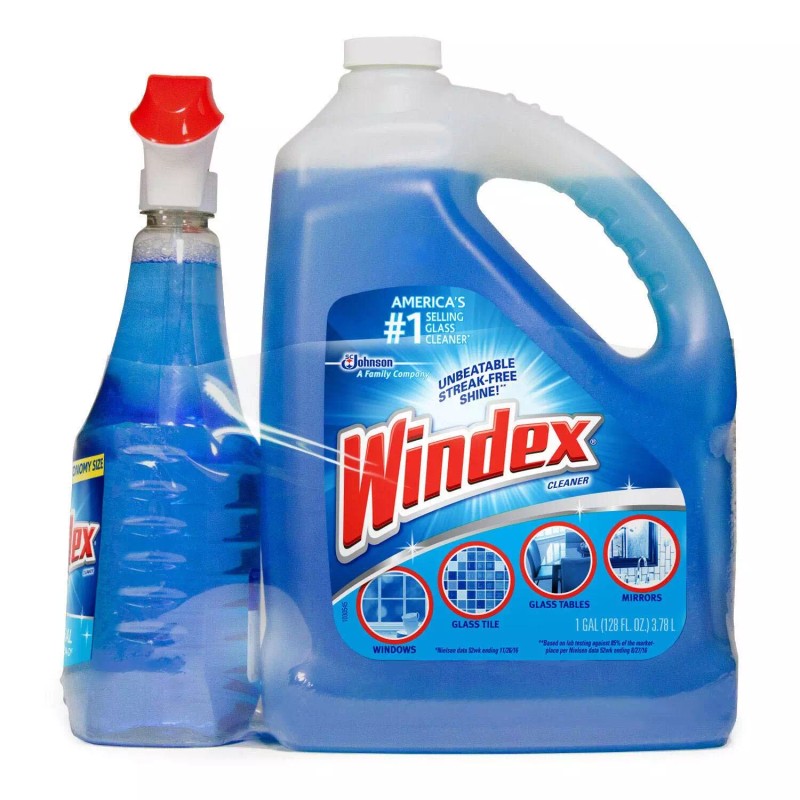 Windex Original Glass Cleaner (128 oz. refill + 32 oz.