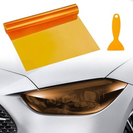 VBGURR Car Headlight Tint, Headlight Tint for Car Waterproof Headlight Tint Film for Rear Light Car Tint Film 30 X 120cm (Orange)