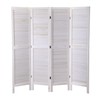 SANDINRAYLI 4 Panel Wood Louver Folding Screen, Room Divider, Portable