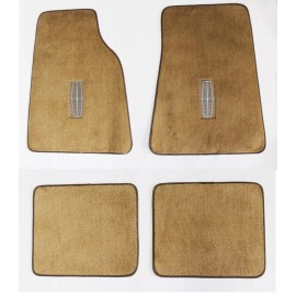 ACC NEW! Tan Floor mats 1990 - 2011 Lincoln Town Car Embroidered Logo Silver Set  4