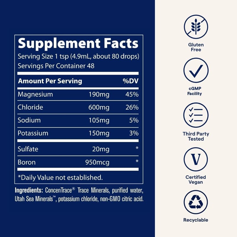 Trace Minerals 40,000 Volts! Electrolitos Concentrados 237ml | Hidratación y