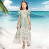 KOGWER Girls Maxi Dress Summer Girl Dresses Green Girls Floral