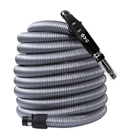 OVO Universal Central Vacuum 30ft Low Voltage Hose, Switch Control at The Handle, Fits Most Inlets, Crushproof