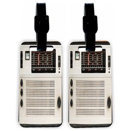 Transistor Radio Vintage - Hardboard Luggage Identifier Tags with Straps (x2)