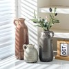 Ceramic Vases Set of 3, Neutral Rustic Farmhouse Vase with