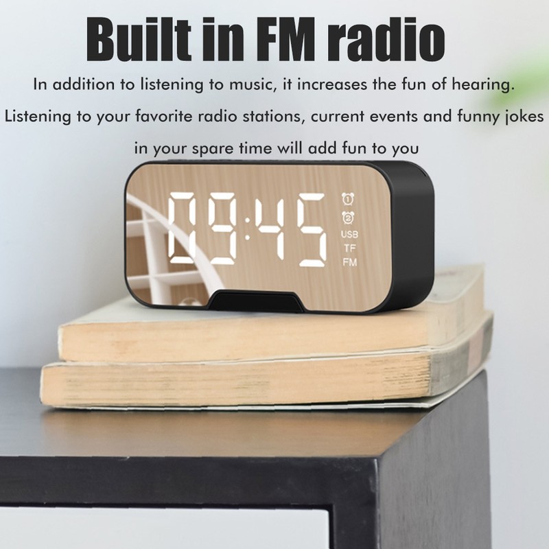 Portable Mini Voice Broadcast Alarm Clock with Wireless Bluetooth Card
