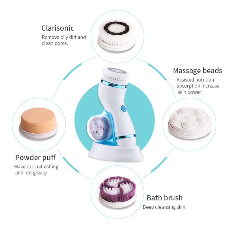 Facial Cleansing Brush Vibration Massage Promote Circulation Electric Face Wash