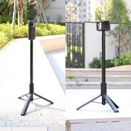 HSU 47.2 inches (120 cm) Selfie Stick, Adjustable Length, Lightweight, 6 Levels of Telescopic Freely Extendable, Handheld Rod, Birds-Eye Photography, Action Camera, Smartphone and GoPro Hero 13/12/11